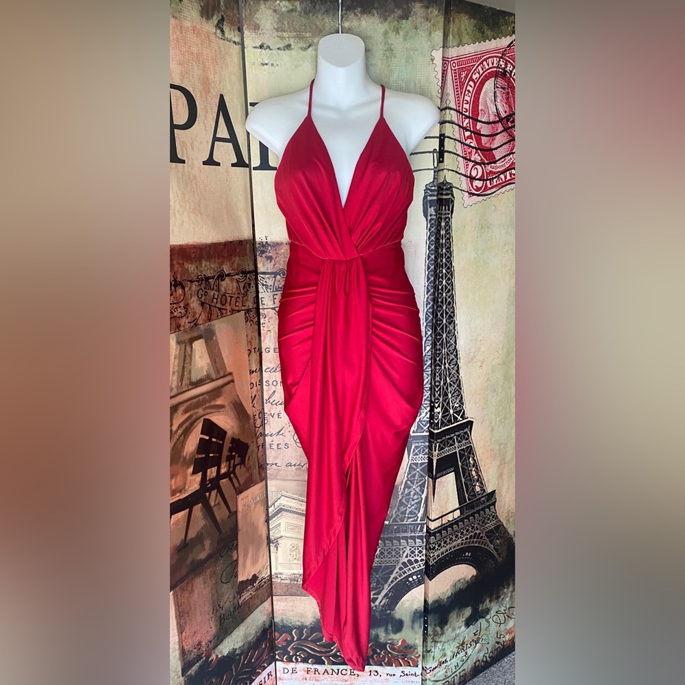Miss Avenue drape Burgundy dress, Size Small
